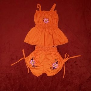 Girl dresses, shorts, outfit beautiful embroidery.